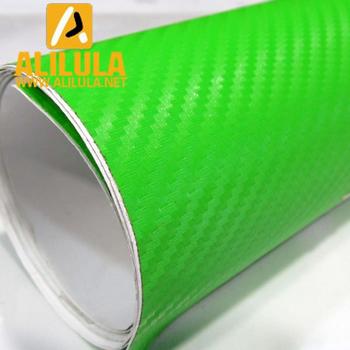 3DTQ-Gr, Green High Flexible 1.52m*30m With Air Channel Bubble Free 3D Carbon Vinyl Film