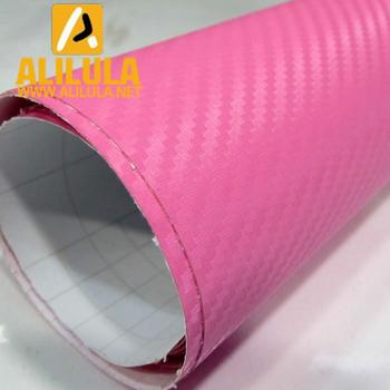 3DTQ-P, Pink High Flexible 1.52m*30m With Air Channel Bubble Free 3D Carbon Vinyl Film