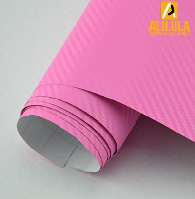3DTQ-P, Pink High Flexible 1.52m*30m With Air Channel Bubble Free 3D Carbon Vinyl Film