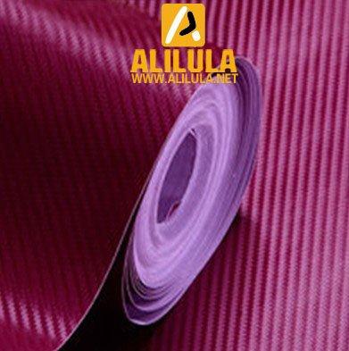 3DTQ-WR, Wine Red High Flexible 1.52m*30m With Air Channel Bubble Free 3D Carbon Vinyl Film