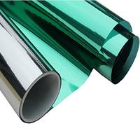 1.52*30m Ultra Vision Window Tint green&silver color VLT 15% protect privacy building window film